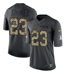 Youth Nike New England Patriots #23 Patrick Chung Limited Black 2016 Salute to Service NFL Jersey