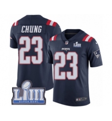 Youth Nike New England Patriots #23 Patrick Chung Limited Navy Blue Rush Vapor Untouchable Super Bowl LIII Bound NFL Jersey