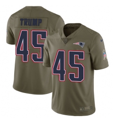 Youth Nike New England Patriots #45 Donald Trump Limited Olive 2017 Salute to Service NFL Jersey