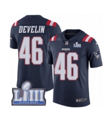 Men's Nike New England Patriots #46 James Develin Limited Navy Blue Rush Vapor Untouchable Super Bowl LIII Bound NFL Jersey