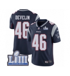 Men's Nike New England Patriots #46 James Develin Navy Blue Team Color Vapor Untouchable Limited Player Super Bowl LIII Bound NFL Jersey