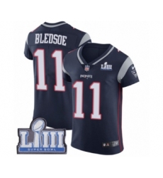 Men's Nike New England Patriots #11 Drew Bledsoe Navy Blue Team Color Vapor Untouchable Elite Player Super Bowl LIII Bound NFL Jersey
