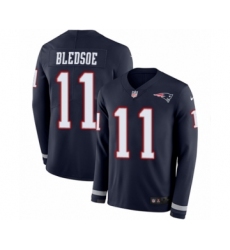 Youth Nike New England Patriots #11 Drew Bledsoe Limited Navy Blue Therma Long Sleeve NFL Jersey