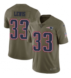 Youth Nike New England Patriots #33 Dion Lewis Limited Olive 2017 Salute to Service NFL Jersey