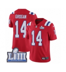Men's Nike New England Patriots #14 Steve Grogan Red Alternate Vapor Untouchable Limited Player Super Bowl LIII Bound NFL Jersey