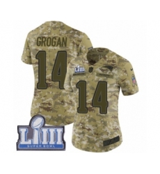 Women's Nike New England Patriots #14 Steve Grogan Limited Camo 2018 Salute to Service Super Bowl LIII Bound NFL Jersey