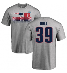 Nike New England Patriots #39 Montee Ball Heather Gray 2017 AFC Champions V-Neck T-Shirt