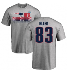 Nike New England Patriots #83 Dwayne Allen Heather Gray 2017 AFC Champions V-Neck T-Shirt