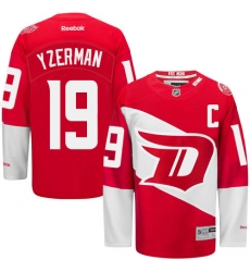 Men's Reebok Detroit Red Wings #19 Steve Yzerman Premier Red 2016 Stadium Series NHL Jersey