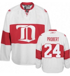 Men's Reebok Detroit Red Wings #24 Bob Probert Authentic White Third NHL Jersey