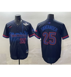 Men's Toronto Blue Jays #25 Anthony Santander Navy 2025 World Series City Connect Limited Stitched Baseball Jersey