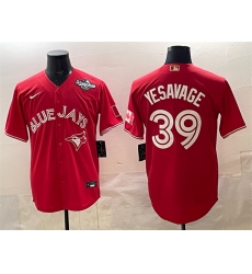 Men's Toronto Blue Jays #39 Trey Yesavage Red 2025 World Series Cool Base Stitched Baseball Jersey