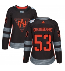 Women's Adidas Team North America #53 Shayne Gostisbehere Authentic Black Away 2016 World Cup of Hockey Jersey