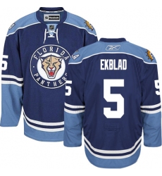 Men's Reebok Florida Panthers #5 Aaron Ekblad Premier Navy Blue Third NHL Jersey