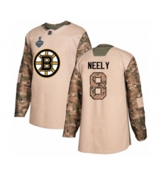 Men's Boston Bruins #8 Cam Neely Authentic Camo Veterans Day Practice 2019 Stanley Cup Final Bound Hockey Jersey