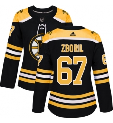 Women's Adidas Boston Bruins #67 Jakub Zboril Premier Black Home NHL Jersey