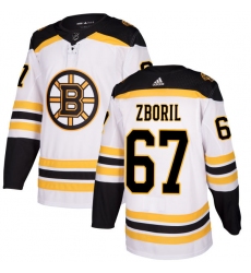 Youth Adidas Boston Bruins #67 Jakub Zboril Authentic White Away NHL Jersey