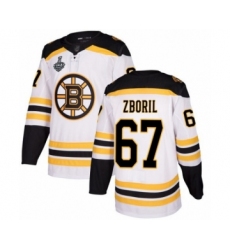 Youth Boston Bruins #67 Jakub Zboril Authentic White Away 2019 Stanley Cup Final Bound Hockey Jersey