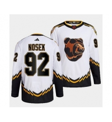 Men's Boston Bruins #92 Tomas Nosek 2022 White Reverse Retro Stitched Jersey