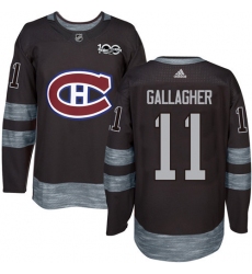 Men's Adidas Montreal Canadiens #11 Brendan Gallagher Premier Black 1917-2017 100th Anniversary NHL Jersey