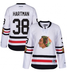 Women's Reebok Chicago Blackhawks #38 Ryan Hartman Authentic White 2017 Winter Classic NHL Jersey