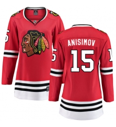 Women's Chicago Blackhawks #15 Artem Anisimov Fanatics Branded Red Home Breakaway NHL Jersey