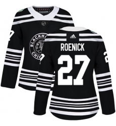 Women's Adidas Chicago Blackhawks #27 Jeremy Roenick Authentic Black 2019 Winter Classic NHL Jersey