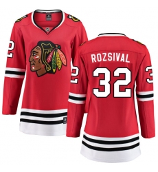 Women's Chicago Blackhawks #32 Michal Rozsival Fanatics Branded Red Home Breakaway NHL Jersey