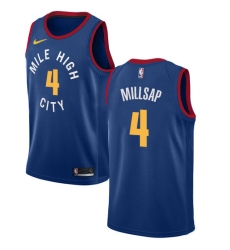 Men's Nike Denver Nuggets #4 Paul Millsap Swingman Light Blue Alternate NBA Jersey Statement Edition