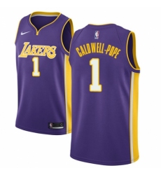 Men's Nike Los Angeles Lakers #1 Kentavious Caldwell-Pope Authentic Purple NBA Jersey - Icon Edition