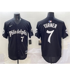 Men's Philadelphia Phillies #7 Trea Turner Black Gothic Vapor Limited Stitched Jersey
