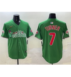 Men's Philadelphia Phillies #7 Trea Turner Green Phanatic Limited Stitched Jersey