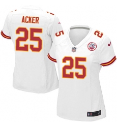 Women's Nike Kansas City Chiefs #25 Kenneth Acker Game White NFL Jersey