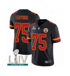 Men's Kansas City Chiefs #75 Cameron Erving Limited Black Rush Vapor Untouchable Super Bowl LIV Bound Football Jersey