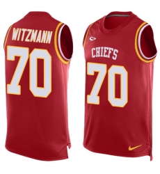 Men's Nike Kansas City Chiefs #70 Bryan Witzmann Limited Red Player Name & Number Tank Top NFL Jersey