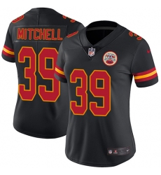 Women's Nike Kansas City Chiefs #39 Terrance Mitchell Limited Black Rush Vapor Untouchable NFL Jersey