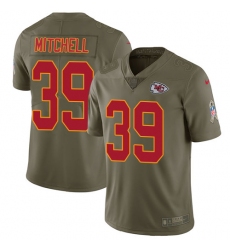 Youth Nike Kansas City Chiefs #39 Terrance Mitchell Limited Olive 2017 Salute to Service NFL Jersey