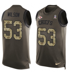 Men's Nike Kansas City Chiefs #53 Ramik Wilson Limited Green Salute to Service Tank Top NFL Jersey