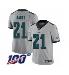 Men's Philadelphia Eagles #21 Ronald Darby Limited Silver Inverted Legend 100th Season Football Jersey