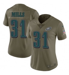 Women's Nike Philadelphia Eagles #31 Jalen Mills Limited Olive 2017 Salute to Service NFL Jersey