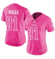 Women's Nike Philadelphia Eagles #31 Jalen Mills Limited Pink Rush Fashion NFL Jersey