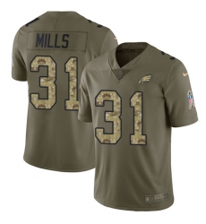 Youth Nike Philadelphia Eagles #31 Jalen Mills Limited Olive/Camo 2017 Salute to Service NFL Jersey