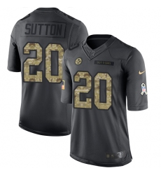 Men's Nike Pittsburgh Steelers #20 Cameron Sutton Limited Black 2016 Salute to Service NFL Jersey
