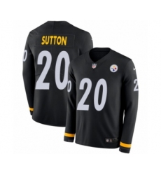 Men's Nike Pittsburgh Steelers #20 Cameron Sutton Limited Black Therma Long Sleeve NFL Jersey