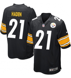 Men's Nike Pittsburgh Steelers #21 Joe Haden Game Black Team Color NFL Jersey