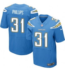 Men's Nike Los Angeles Chargers #31 Adrian Phillips Elite Electric Blue Alternate NFL Jersey