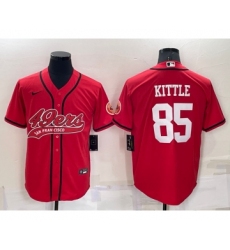 Men's San Francisco 49ers #85 George Kittle Red Stitched Cool Base Nike Baseball Jersey