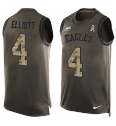 Men's Nike Philadelphia Eagles #4 Jake Elliott Limited Green Salute to Service Tank Top NFL Jersey