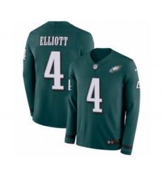 Youth Nike Philadelphia Eagles #4 Jake Elliott Limited Green Therma Long Sleeve NFL Jersey