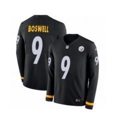 Men's Nike Pittsburgh Steelers #9 Chris Boswell Limited Black Therma Long Sleeve NFL Jersey